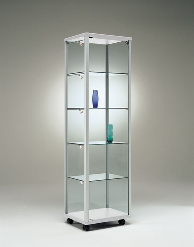 Glasvitrine alu abschließbar - glasvitrine,