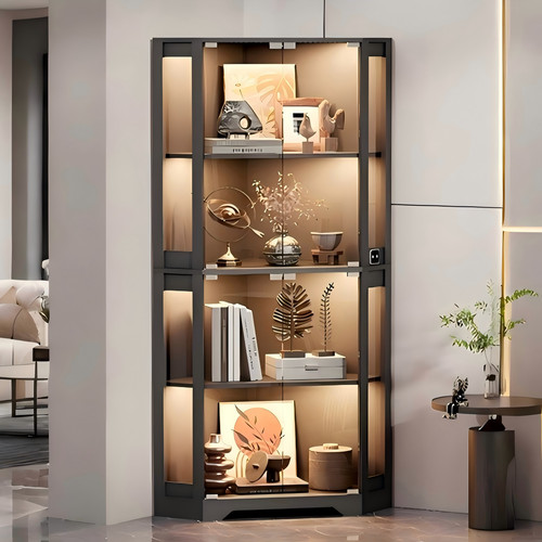 Eck vitrine mit led - vitrine,