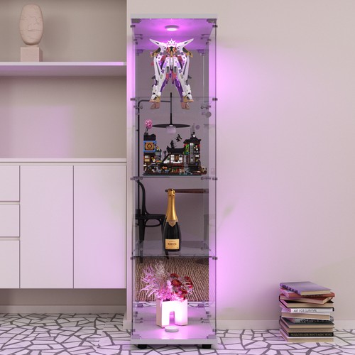 Glas vitrine weiß mit - weiß, led