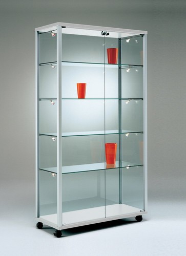 Glasvitrine alu abschließbar - glasvitrine,